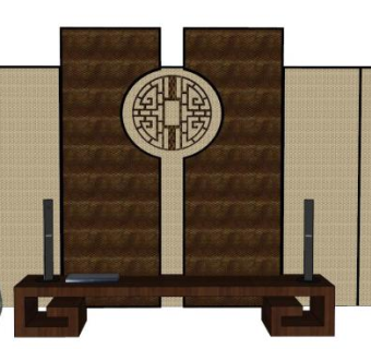 中式电视机柜su模型下载_sketchup草图大师SKP模型