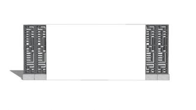 新中式简约景墙SU模型下载_sketchup草图大师SKP模型