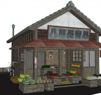 菜市场摊位su模型下载_sketchup草图大师SKP模型