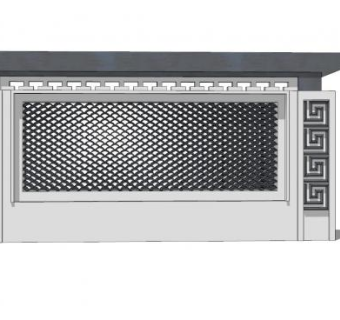 现代简约镂空景墙SU模型下载_sketchup草图大师SKP模型