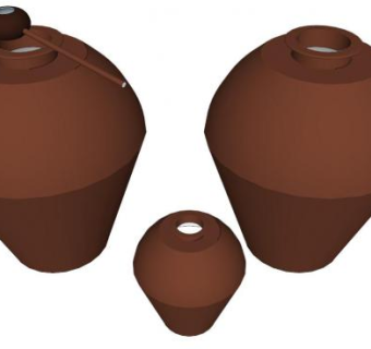 中式酒缸酒坛设计su模型下载_sketchup草图大师SKP模型