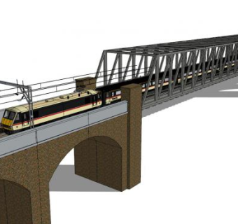 火车桥su模型下载_sketchup草图大师SKP模型