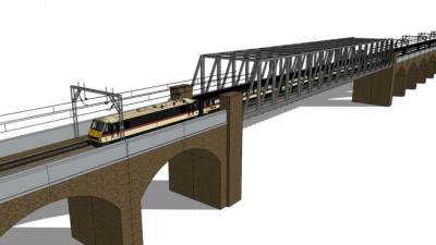 火车桥su模型下载_sketchup草图大师SKP模型
