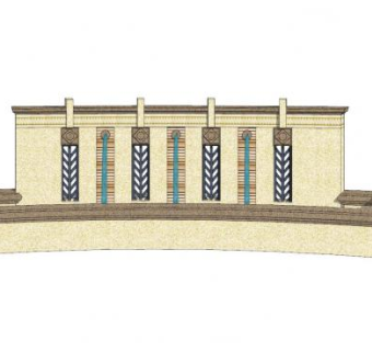 欧式跌水景观水池SU模型下载_sketchup草图大师SKP模型