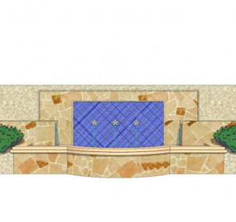 欧式雕花流水景墙SU模型下载_sketchup草图大师SKP模型