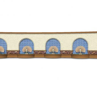 欧式雕塑景墙设计SU模型下载_sketchup草图大师SKP模型