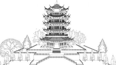 古建楼阁su模型下载_sketchup草图大师SKP模型