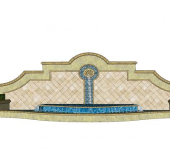 欧式景观墙设计SU模型下载_sketchup草图大师SKP模型