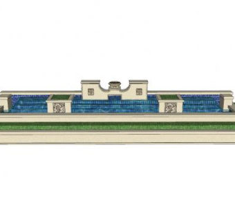 欧式流水景观水池SU模型下载_sketchup草图大师SKP模型