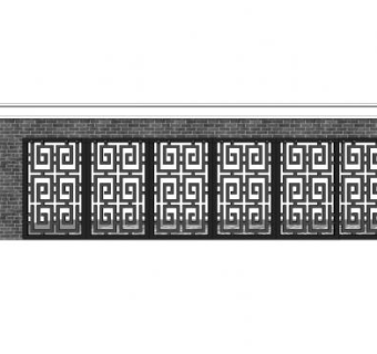 新中式花窗景墙SU模型下载_sketchup草图大师SKP模型