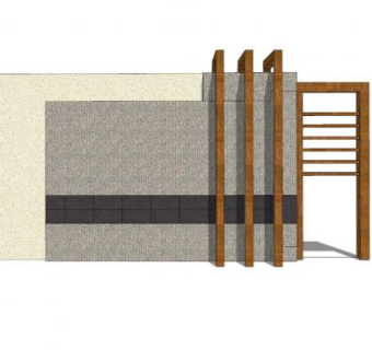 新中式简约景墙sketchup模型下载_sketchup草图大师SKP模型