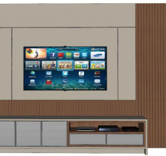 复式客厅背景墙su模型下载_sketchup草图大师SKP模型