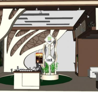 展厅展台su模型下载_sketchup草图大师SKP模型