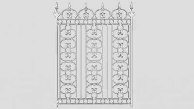 铁围栏su模型下载_sketchup草图大师SKP模型