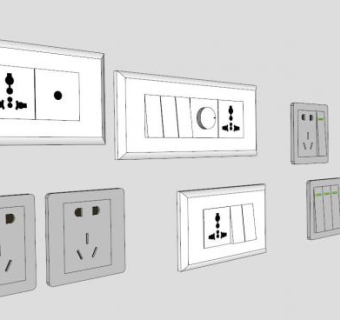 精品开关插座su模型下载_sketchup草图大师SKP模型