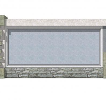 简约现代景观墙SU模型下载_sketchup草图大师SKP模型