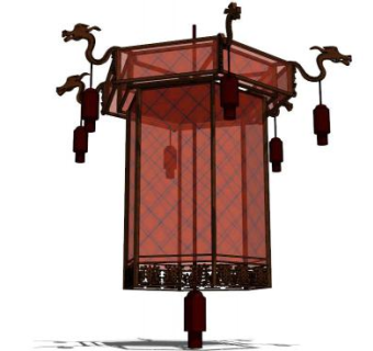 仿古中式景观灯su模型下载_sketchup草图大师SKP模型