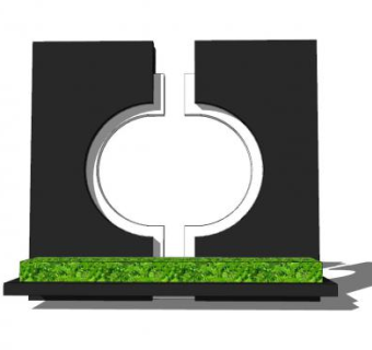 新中式简约黑色景墙SU模型下载_sketchup草图大师SKP模型