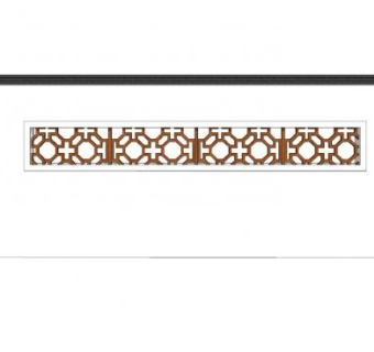 新中式长花窗景墙SU模型下载_sketchup草图大师SKP模型