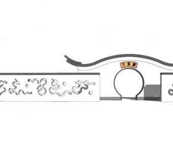 新中式月亮门景墙SU模型下载_sketchup草图大师SKP模型