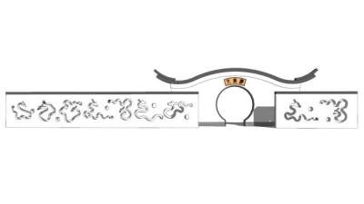 新中式月亮门景墙SU模型下载_sketchup草图大师SKP模型