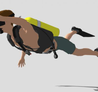 潜水游泳人物su模型下载_sketchup草图大师SKP模型