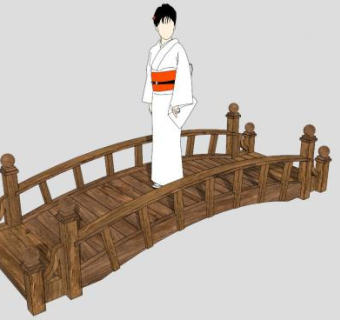 日式桥su模型下载_sketchup草图大师SKP模型