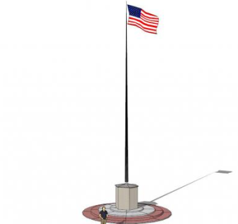 旗杆旗座su模型下载_sketchup草图大师SKP模型