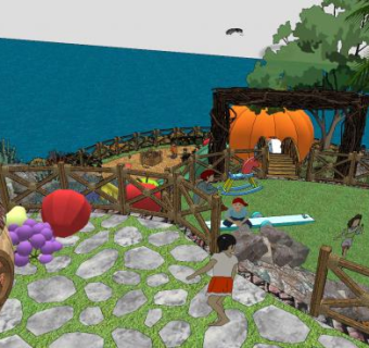 现代儿童公园SU模型下载_sketchup草图大师SKP模型