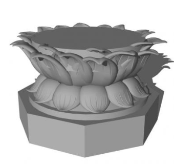 莲花座柱墩su模型下载_sketchup草图大师SKP模型