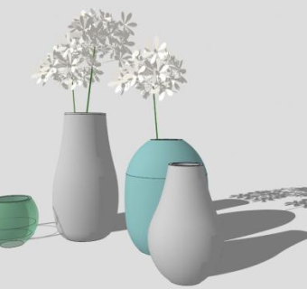 干花插花su模型下载_sketchup草图大师SKP模型