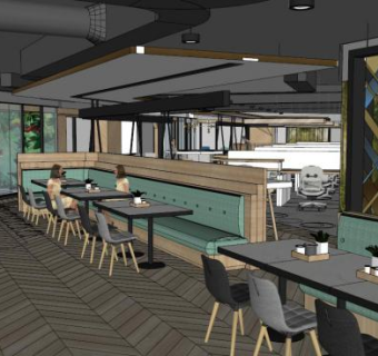 北欧风餐厅su模型下载_sketchup草图大师SKP模型