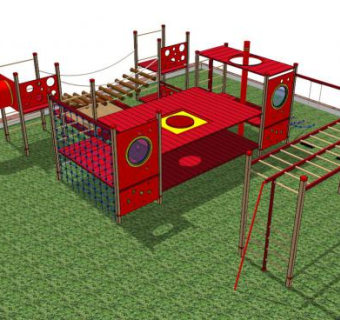 户外儿童娱乐设施su模型下载_sketchup草图大师SKP模型