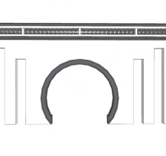 新中式简约月亮门景墙SU模型下载_sketchup草图大师SKP模型
