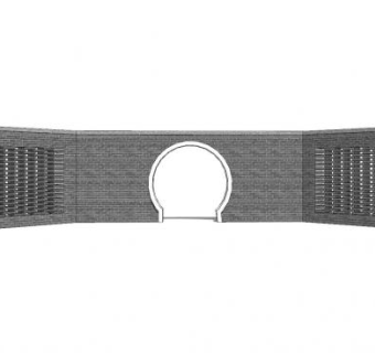 新中式月亮门景墙设计SU模型下载_sketchup草图大师SKP模型