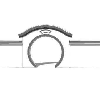 简约新中式月亮门景墙SU模型下载_sketchup草图大师SKP模型