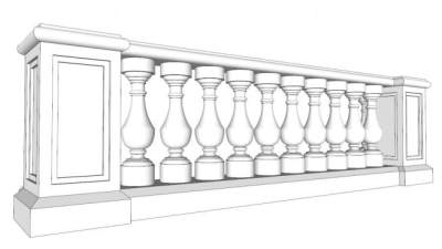 葫芦栏杆su模型下载_sketchup草图大师SKP模型