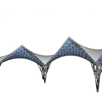钢结构遮阳棚su模型下载_sketchup草图大师SKP模型