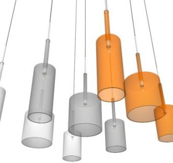 玻璃吊顶灯su模型下载_sketchup草图大师SKP模型