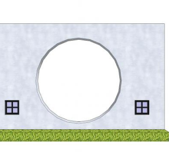 现代圆形漏窗景墙SU模型下载_sketchup草图大师SKP模型