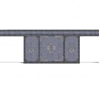 新中式雕花景观墙SU模型下载_sketchup草图大师SKP模型