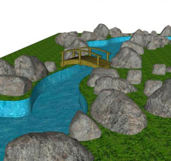 太湖石驳岸su模型下载_sketchup草图大师SKP模型
