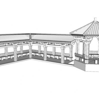 仿古回廊su模型下载_sketchup草图大师SKP模型