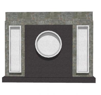 新中式简约景观墙设计SU模型下载_sketchup草图大师SKP模型