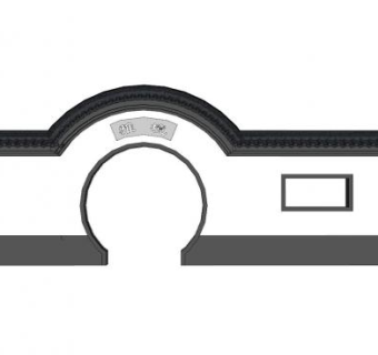 新中式雅境月亮门景墙SU模型下载_sketchup草图大师SKP模型