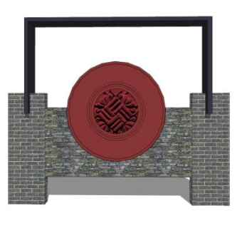 新中式雕刻景墙小品SU模型下载_sketchup草图大师SKP模型