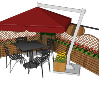 景观休闲桌椅su模型下载_sketchup草图大师SKP模型