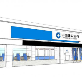 中国建设银行室内设计su模型下载_sketchup草图大师SKP模型