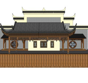 古建戏台屋顶su模型下载_sketchup草图大师SKP模型