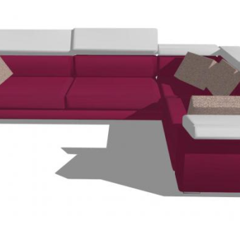 粉色沙发su模型下载_sketchup草图大师SKP模型